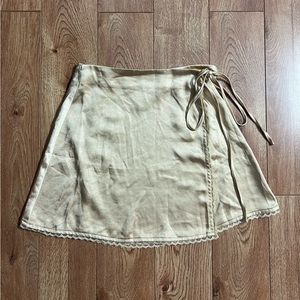 Satin tie skirt